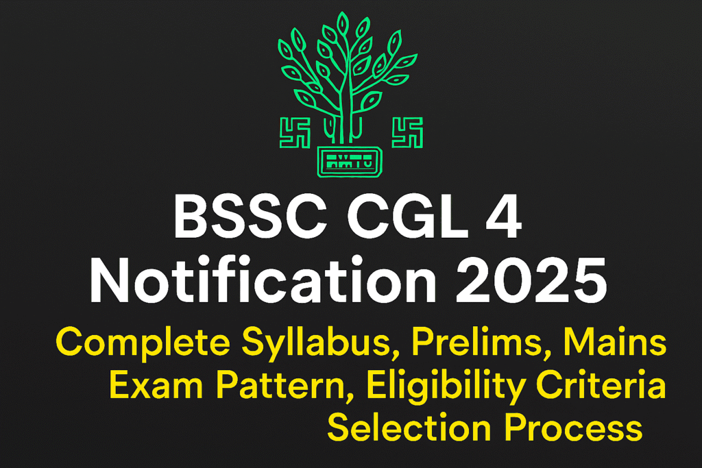 BSSC CGL 4 Notification 2025 | Complete Syllabus, Prelims, Mains, Exam Pattern, Eligibility Criteria, Selection Process
